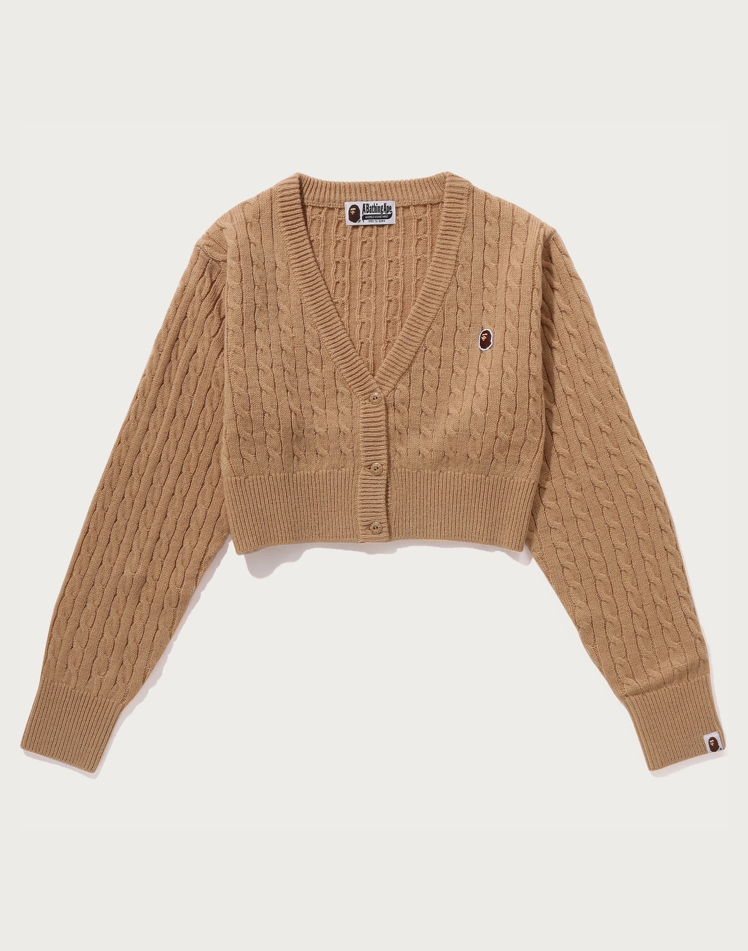 CABLE CROPPED KNIT CARDIGAN LADIES